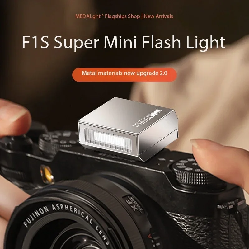 Фото Medalight F1 S Мини-вспышка для камеры Speedlite для цифровых пленочных зеркальных камер Fuji/Sony/Nikon/Canon, портативный мини-фонарик с горячим башмаком №4
