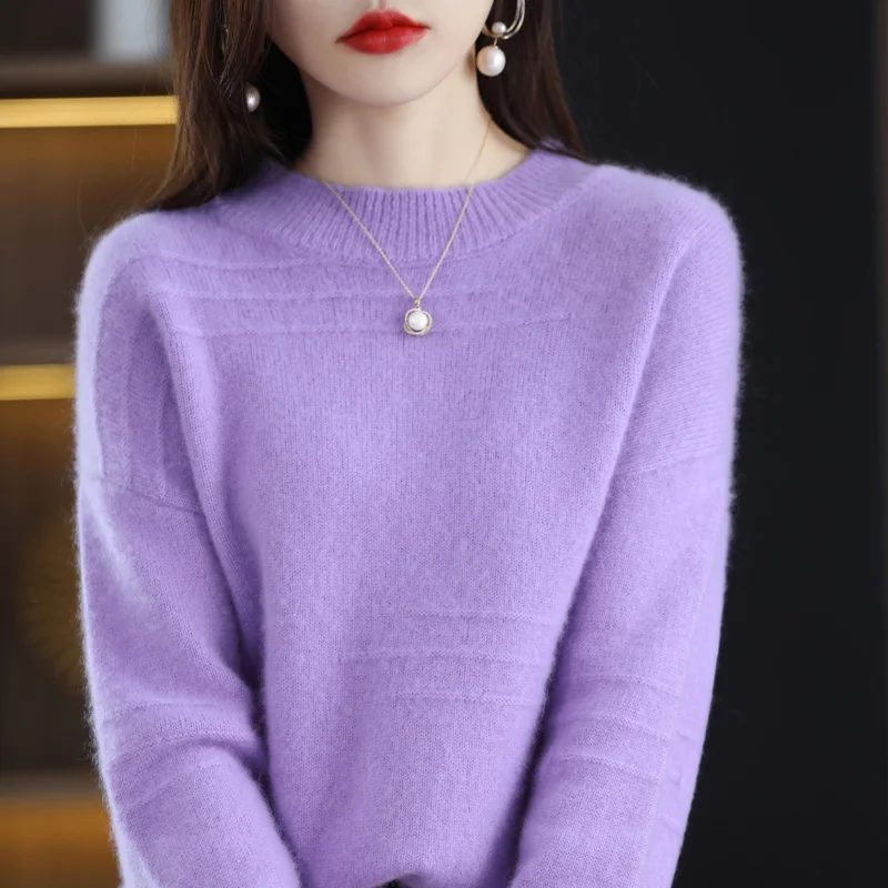 Autumn and Winter New Knitting Round Neck Sweater Loose Pullover Bottoming Shirt