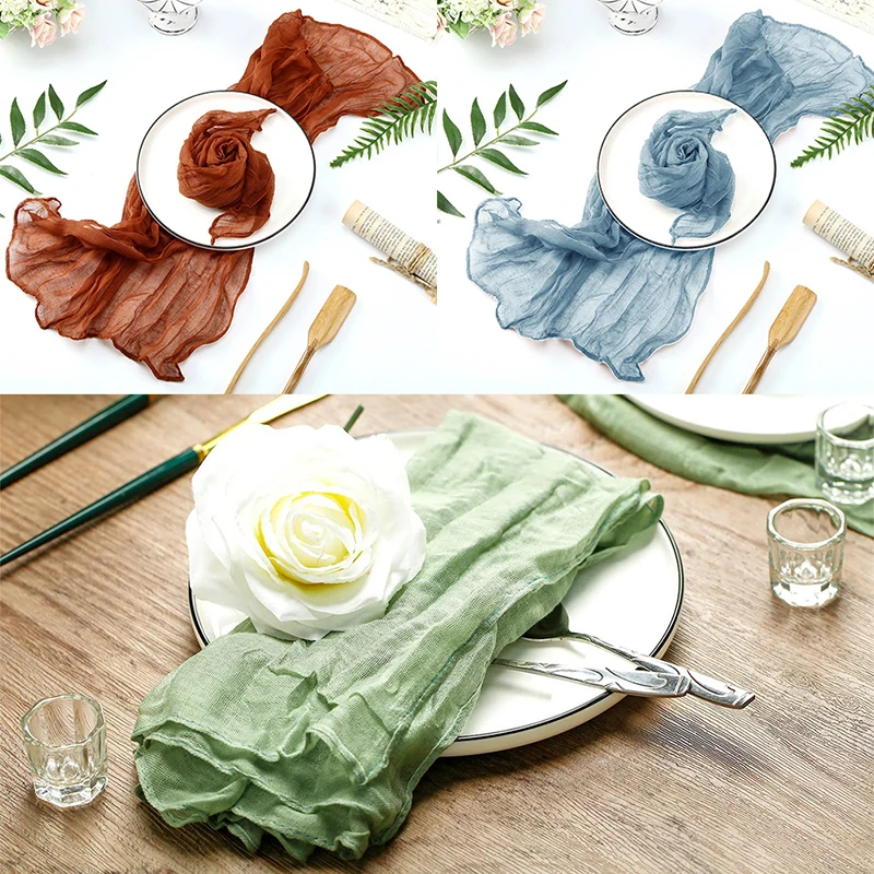 

1PC Sage Gauze Cheesecloth Napkin Table placemats Setting Dining Wedding Party Banquets Christmas Banquets Arches Cake Decor
