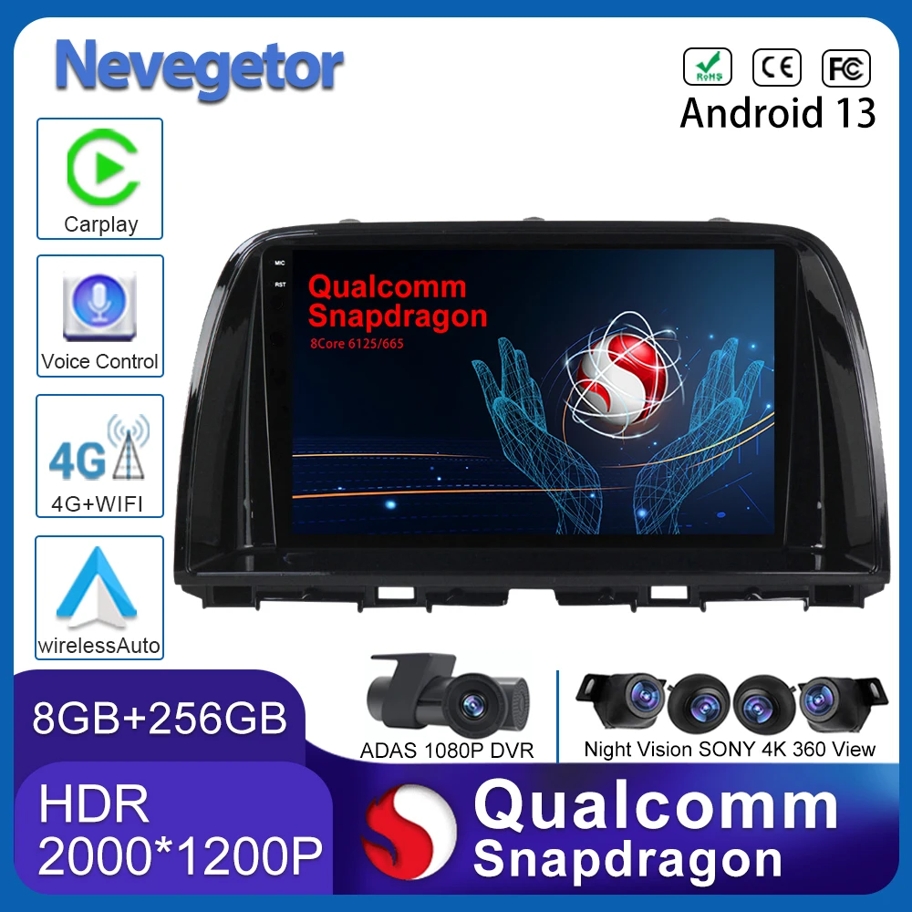 

Android 13 для Mazda CX5 CX-5 CX 5 2012 - 2015 для Mazda 6 3 отправление GL GJ 2012 - 2017 мультимедийный плеер GPS-навигация No 2din DVD