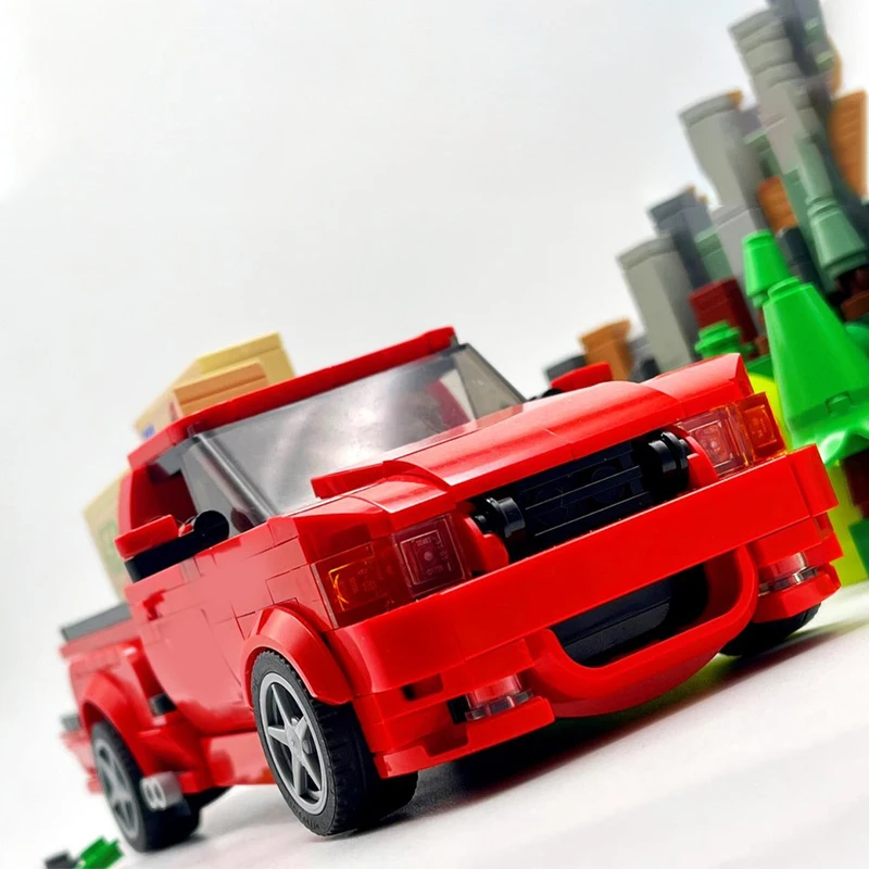 Фото Набор для сборки модели MOC Brian Built Tough F Lightning Fast Furious Racing Series, 362 детали, конструктор, набор для творчества, мега-мини-набор, профессиональный конструктор, игрушка, подарок №2