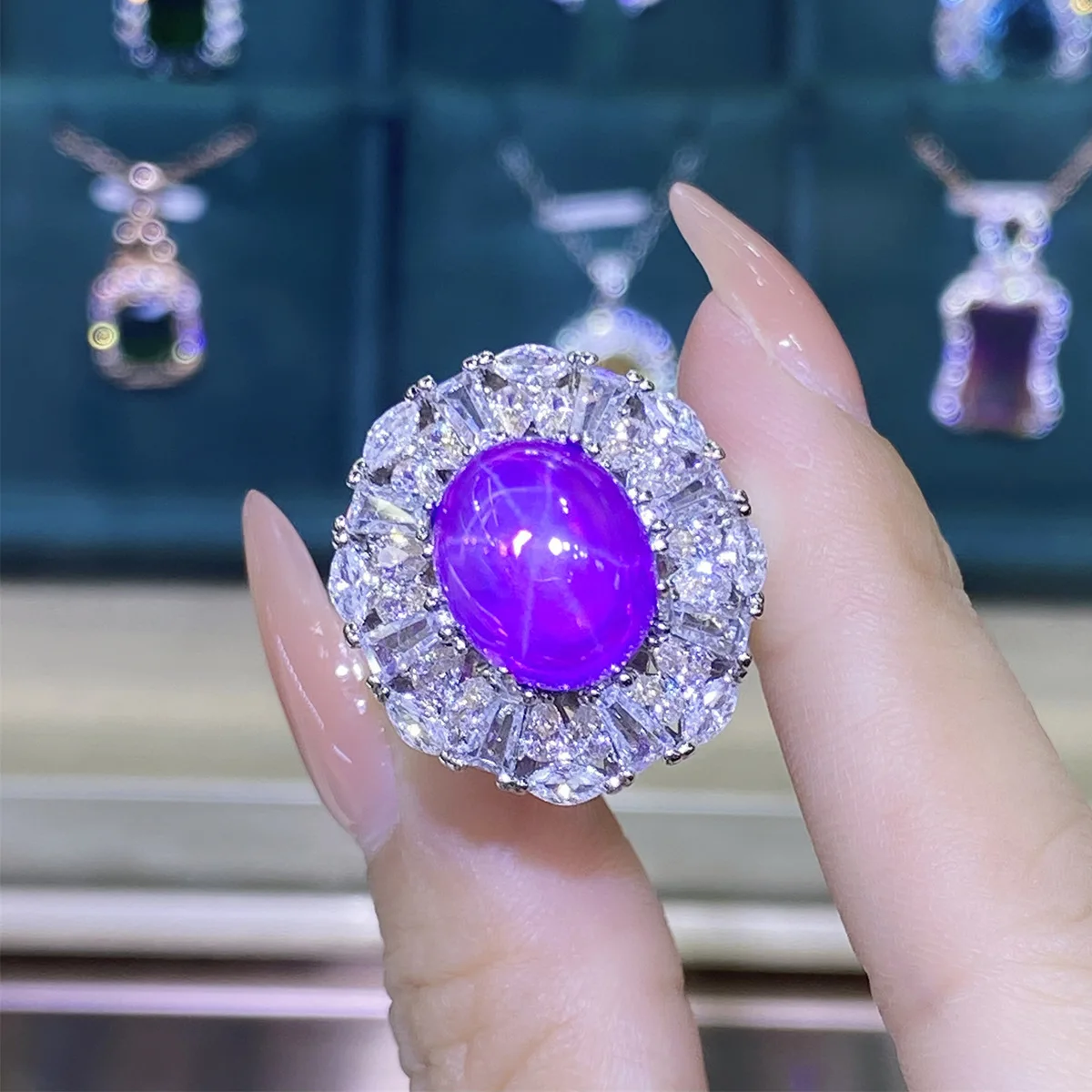 

WPB премиум женские кольца, имитация фиолетового кристалла, кольцо с цирконом, женское роскошное ювелирное изделие, яркий дизайн, подарок для девушки, Женское кольцо, банкет