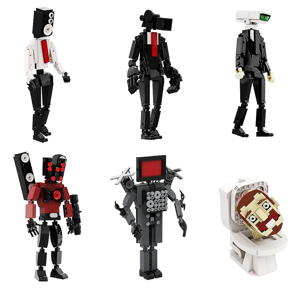 

Gobricks MOC Skibidi Toilet Woffer Man Camera Man The Audio Man Speakerman Titan Model Bricks My World Building Block For Gift