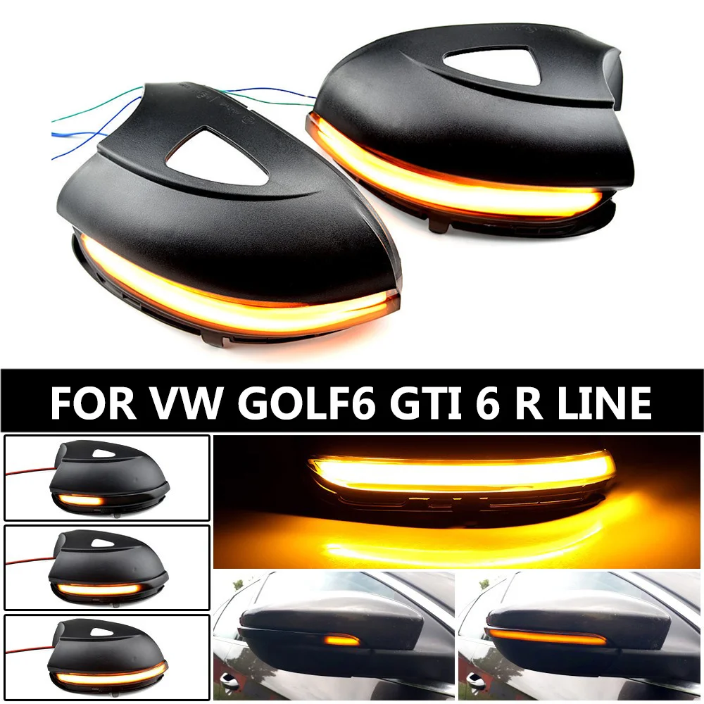 

For VW GOLF 6 MK6 GTI R32 08-14 Touran Dynamic Turn Signal LED Side Wing Rearview Mirror Indicator Blinker Repeater Light Lamp
