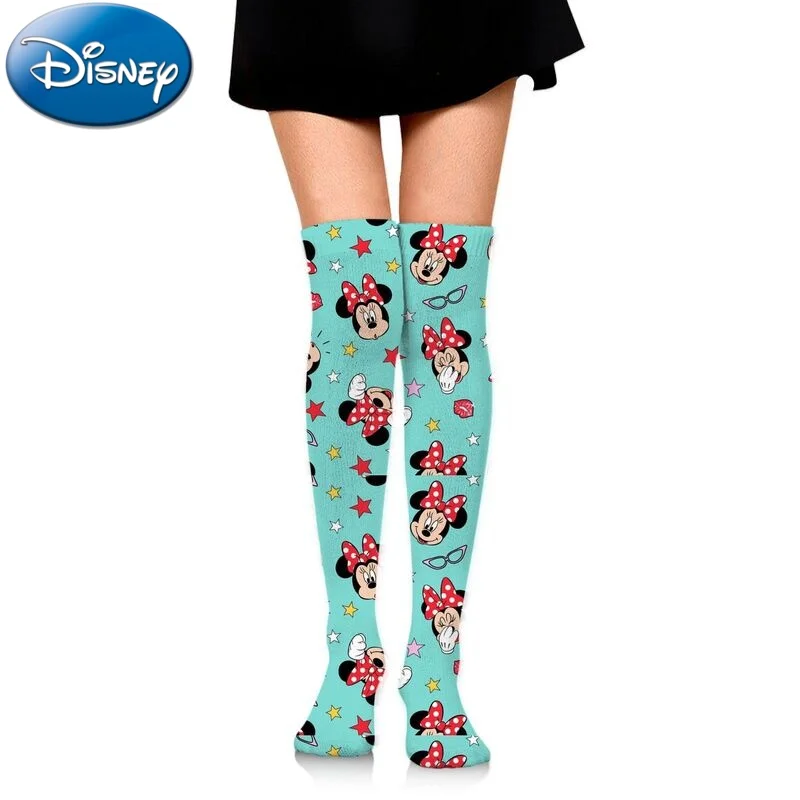 

2022 New Disney Cartoon Woman Print Cotton Stockings Over The Knee Thigh Socks Winter New Warm Sexy Stockings Girls Stockings