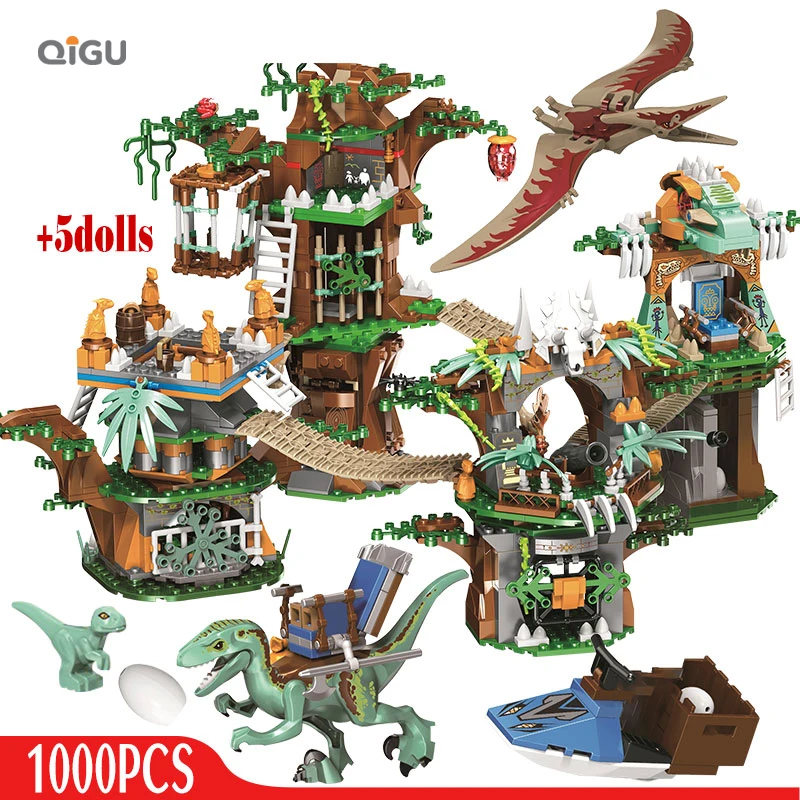 

1000pcs Jurassic Worldtoys Tree House Building Blocks Jurassic World Park Figures Bricks Sets Toys For Children Gifts
