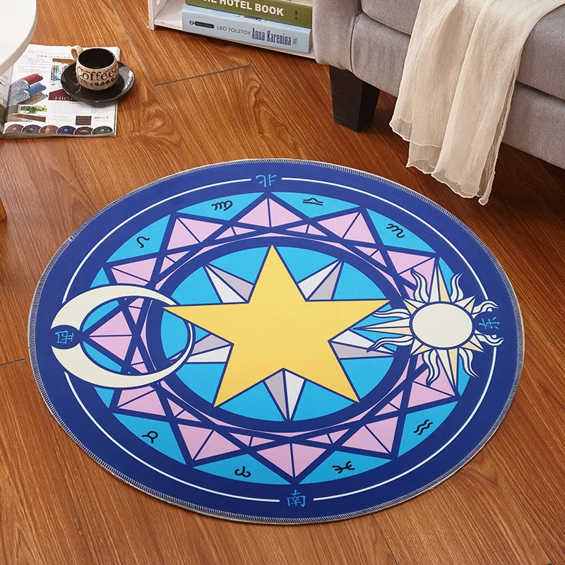 Witchcraft Supplies Printed Round Carpet Camping Picnic Mats Anti-Slip Rug Yoga Mat E-sports Carpet Sofa Decoration Area Rug