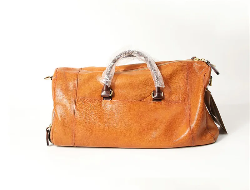 High quality genuine leather large capacity men women luggage bag weekend outdoor travel designer luxury real cowhide duffle bag