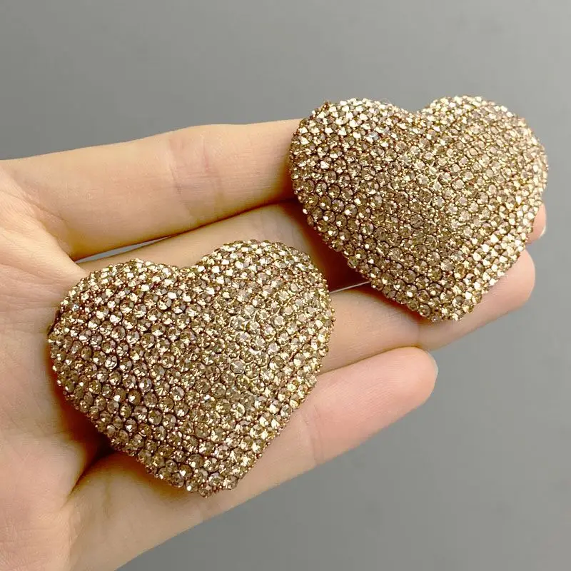 Draweye Hyperbole стразы женские серьги в форме сердца винтажные изысканные вечерние