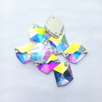 cosmic shape high quality glass sew on stones polygon glitter crystal ab flat back rhinestones for diy sewing clothes decoration