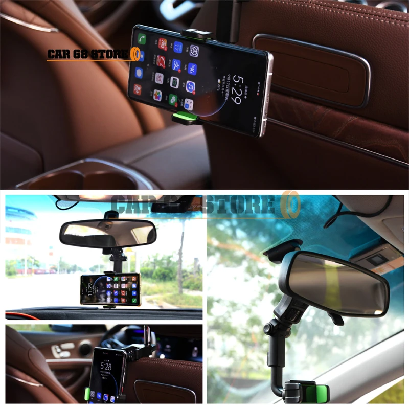 

1 Pcs Rotate 360 Degrees Car Rearview Mirror Suspension Mount Phone Holder for Smartphone GPS Car Mirror Phone Holder Universal