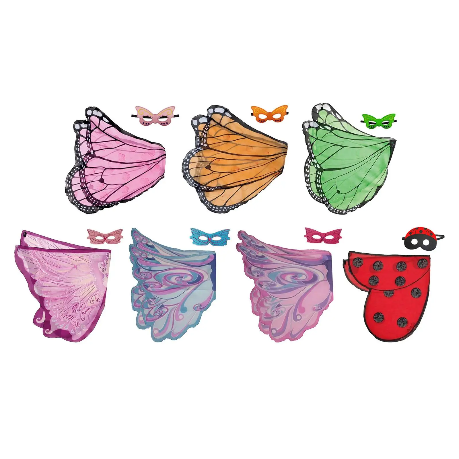 

Накидка с крыльями и бабочками женская, нарядное платье-эльф, шаль для карнавала, дня рождения, детского выступления на сцене