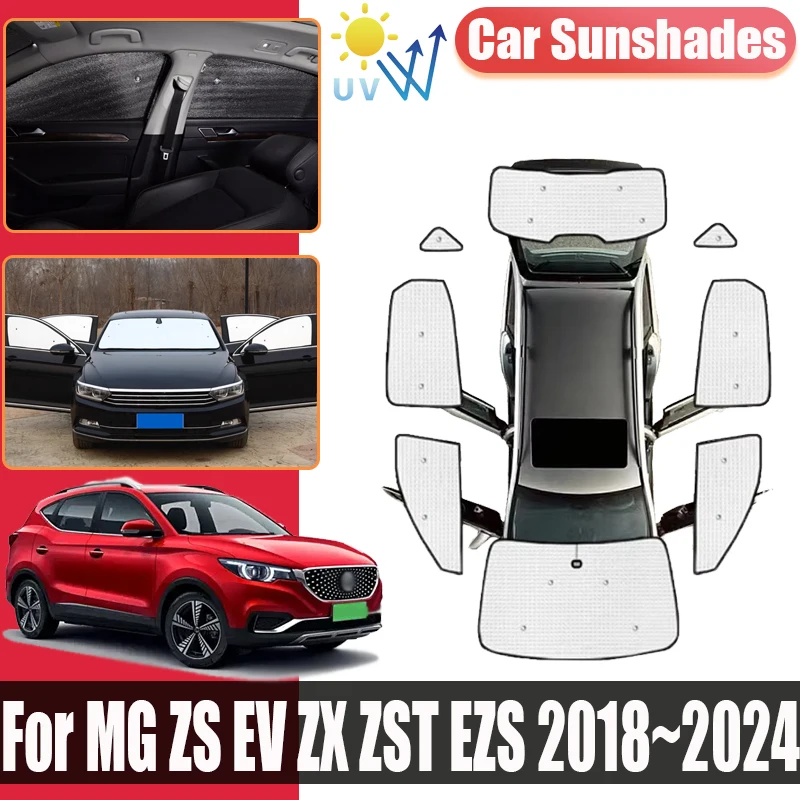 Фото Объемный козырек для MG ZS EV ZX ZST EZS ZS11 2018 ~ 2024 автомобильные солнцезащитные козырьки с защитой от УФ-лучей, блоки конфиденциальности, солнцезащитный крем, окно, автоаксессуары №1
