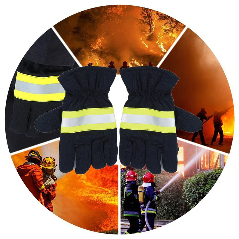 NEW Professional Anti Fire Gloves Flame Retardant For Cold Weather For Welding Heat Resistant Reflective Strap