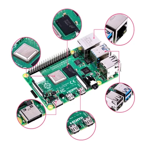 Raspberry Pi 4 Model B 4B Оригинальная ОЗУ 2 ГБ 4 ГБ 8 ГБ BCM2711 Четырехъядерный процессор Cortex-A72 ARM Core 1,5 ГГц 4K Micro HDMI-совместимый Pi 4B