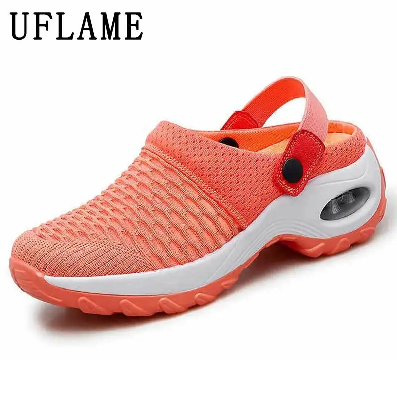 

Women Slippers Summer Non-slip Mesh Platform Casual Shoes New Female Sandals Breathable Slip-on Sandalia Wedges Mother Shoes