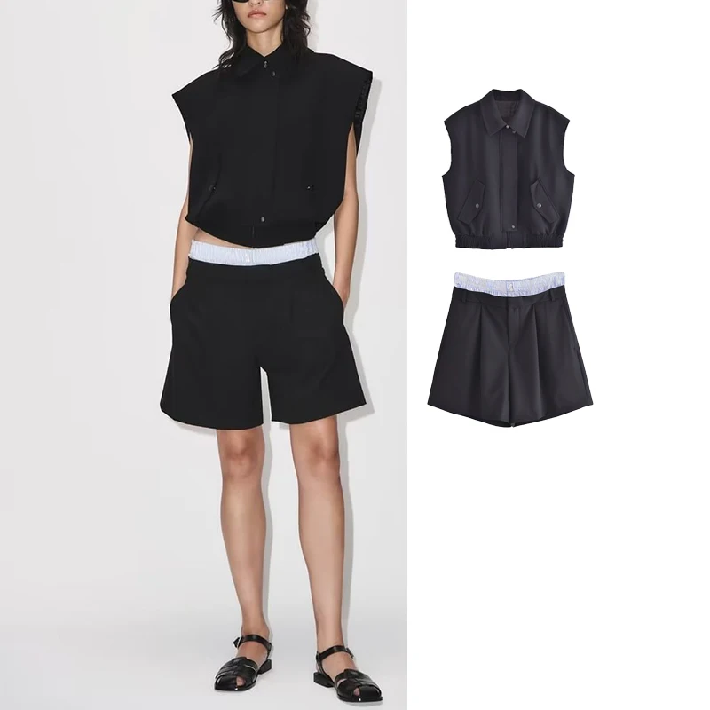 

Комплект из двух предметов для женщин, шорты и жилет