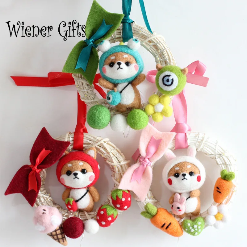

Cute Animal Pattern Handmade DIY Wool Felt Craft Material Set Hand Knitted Mini Plush Toy Package Kits For Adults Children Gifts