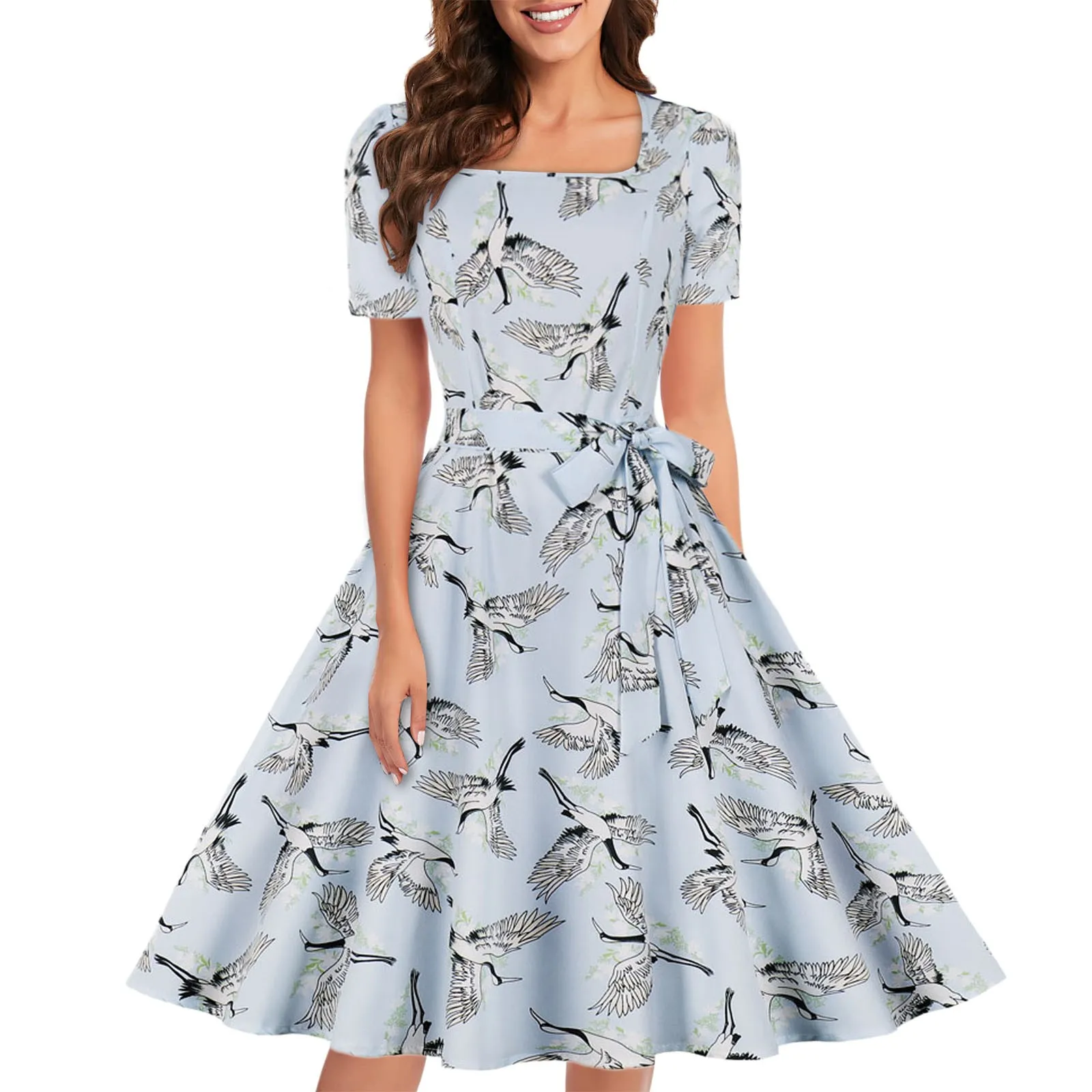 

Women Vintage Cocktail Dresses 2023 Tea Party Dress Wedding Guest Dress