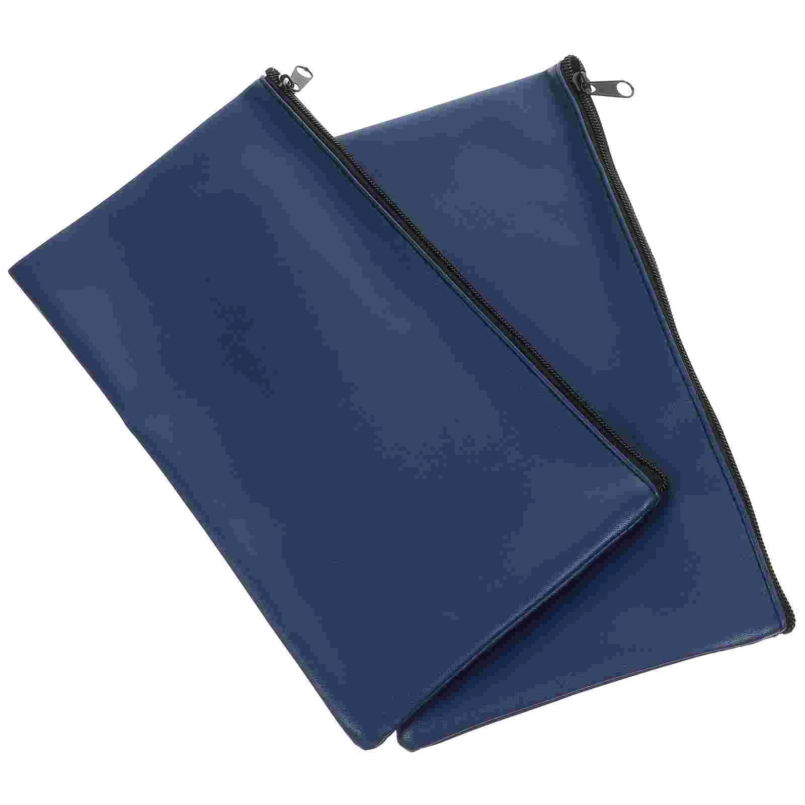 

2Pcs File Bags Zipper Bill Organizers Large Capacity Cash Bag with Zipper Money Bags Receipt Pouches