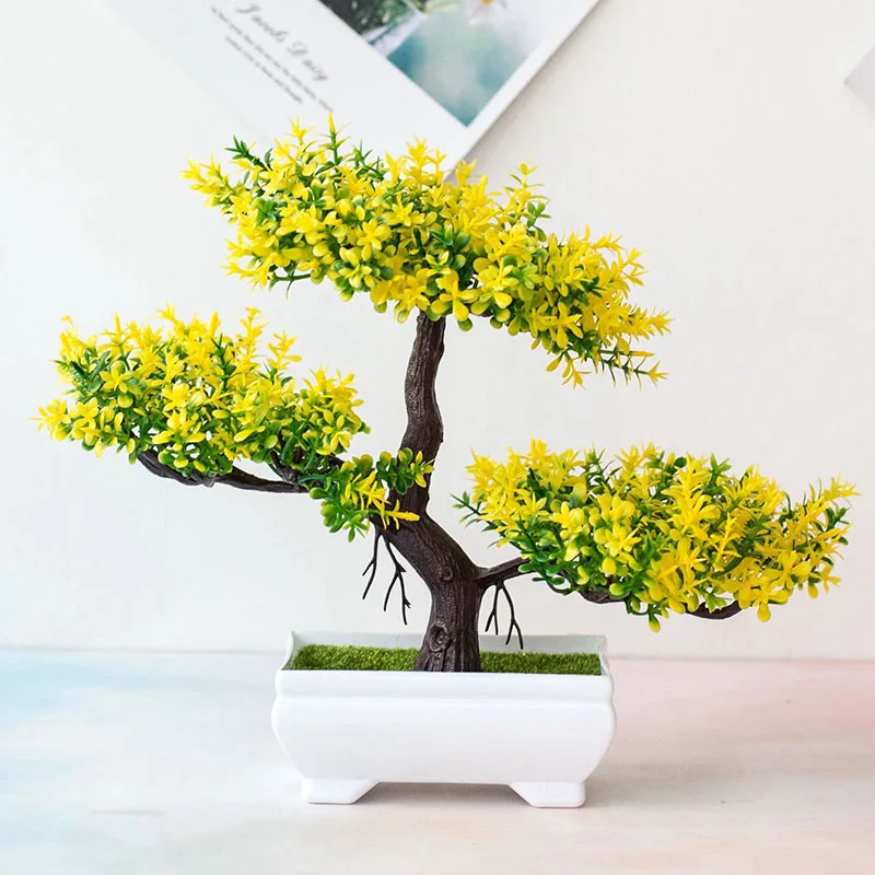 Home Decoration Artificial Plant Bonsai Small Tree Basin Fake Flower Room Table Hotel Garden |