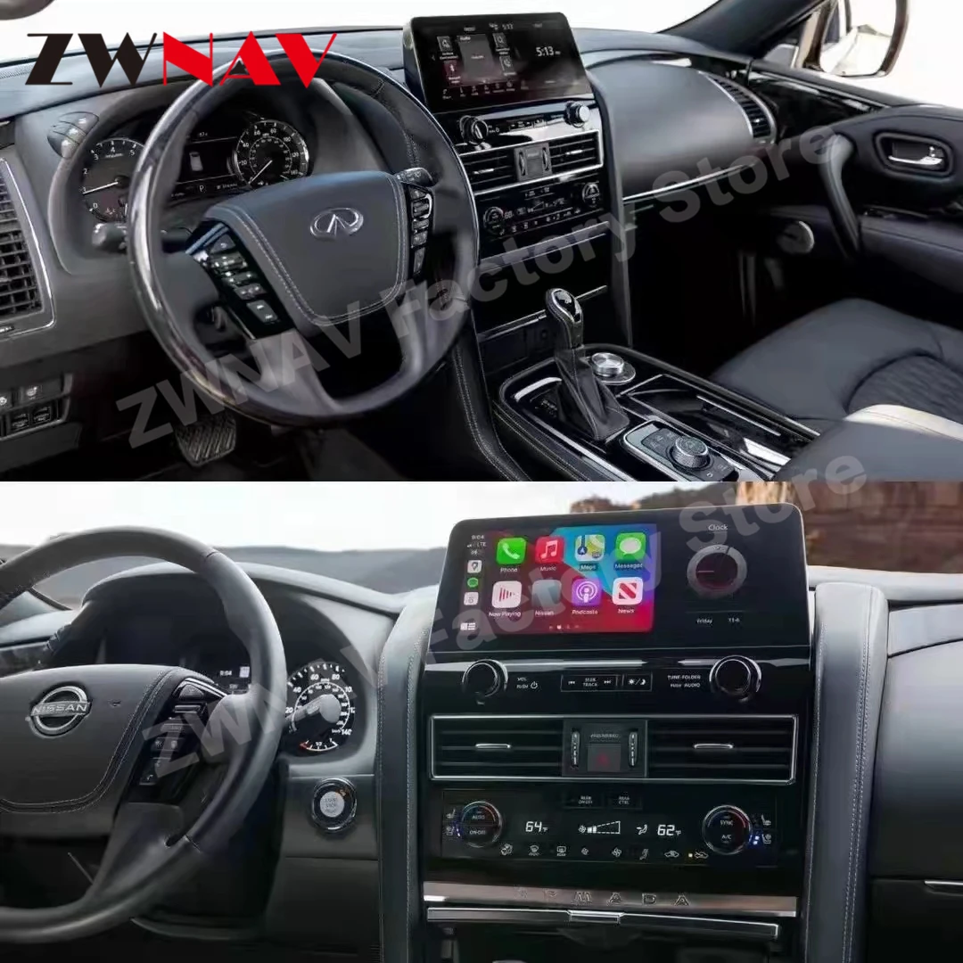 

Carplay Android 10 для Nissan Armada патруль Royale SL Y62 QX80 QX56 2010-2021 мультимедийный GPS плеер аудио Радио Стерео головное устройство