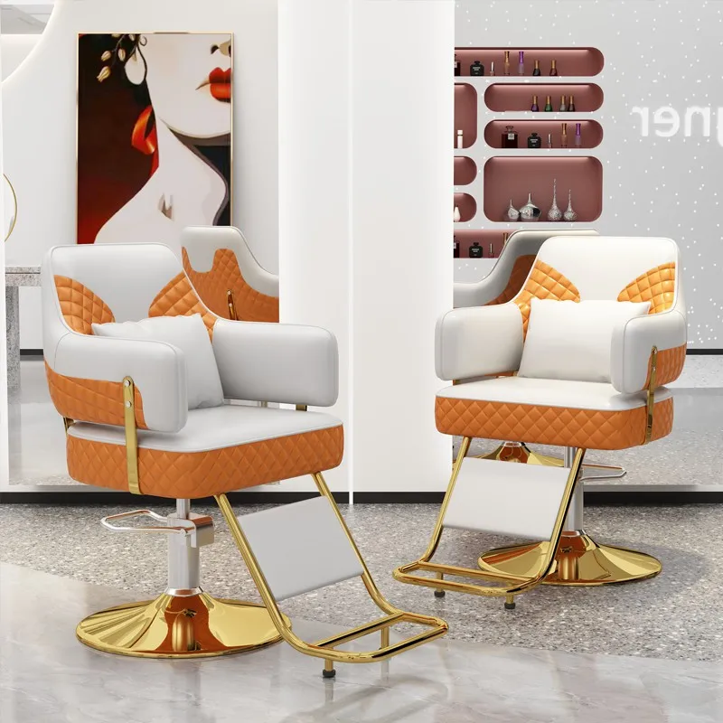 

Pedicure Hairdressing Barber Chairs Golden Makeup Shampoo Swivel Stool Manicurist Sedia Girevole Beauty Salon Furniture YR50BC