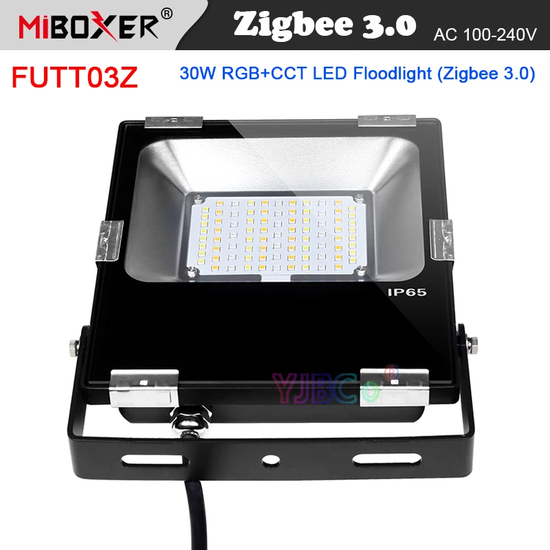 

Miboxer Zigbee 3.0 30W RGB+CCT LED Flood Light Tuya Zigbee 3.0 Remote / gateway control Waterproof IP65 Outdoor Light FUTT03Z