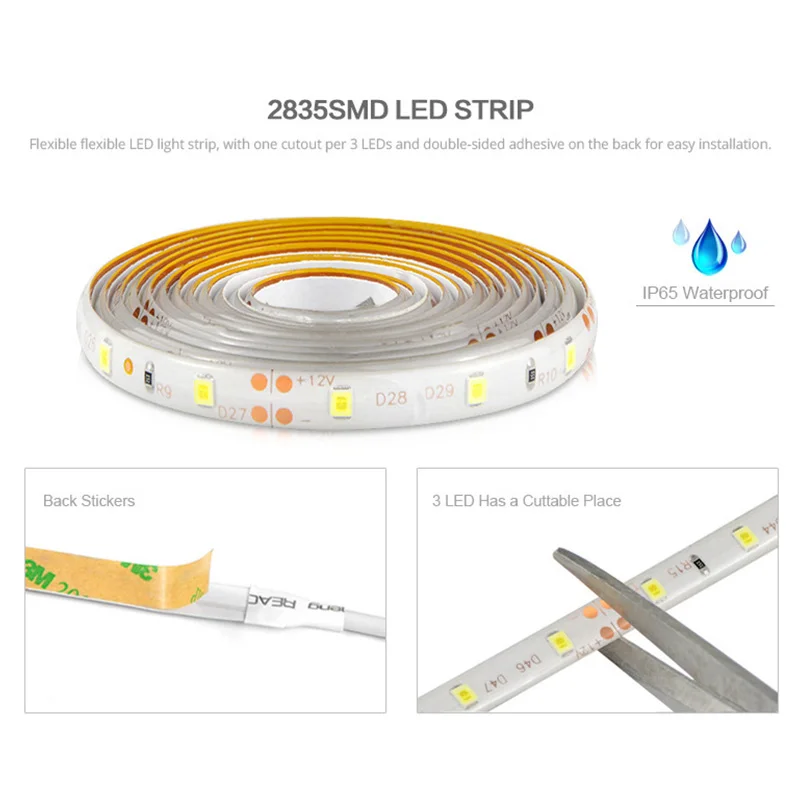 12v led strip lights hand sweep motion sensor led light strip bedroom kitchen closet under cabinet light waterproof backlight free global shipping