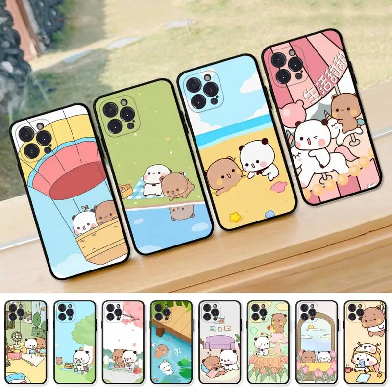 

Bubududu panda Phone Case for iPhone 13 12 Mini 11 14 Pro Max Xs X Xr 7 8 Plus 6 6s Se 2022 silicone Cover