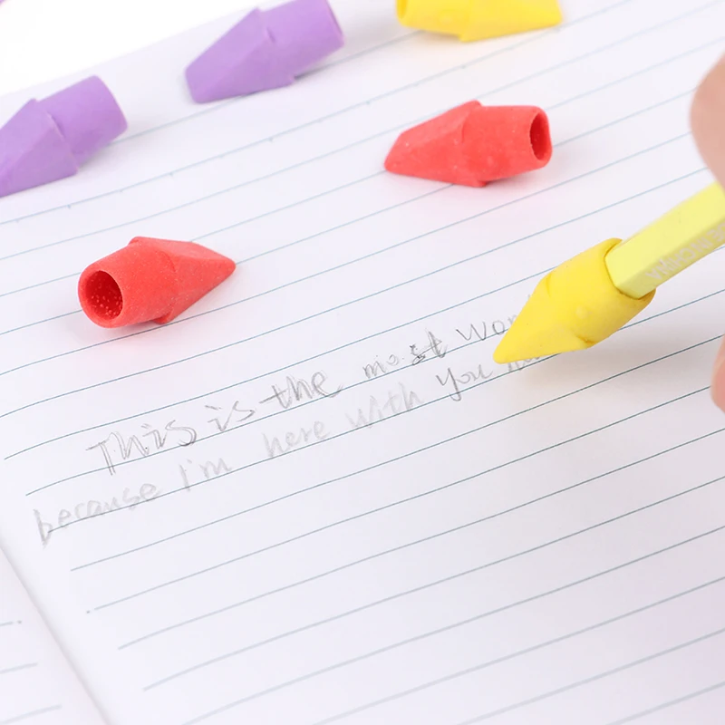 

Стирательные колпачки для карандашей, 20 шт., Ластики для карандашей в форме долота, топперы для ластика, товары для коррекции рисования для с...