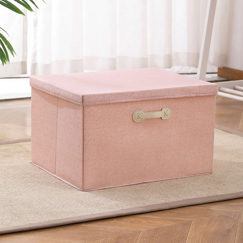 

Storage box cotton and linen covered portable storage box quilt clothes finishing box bed bottom storage box storage box
