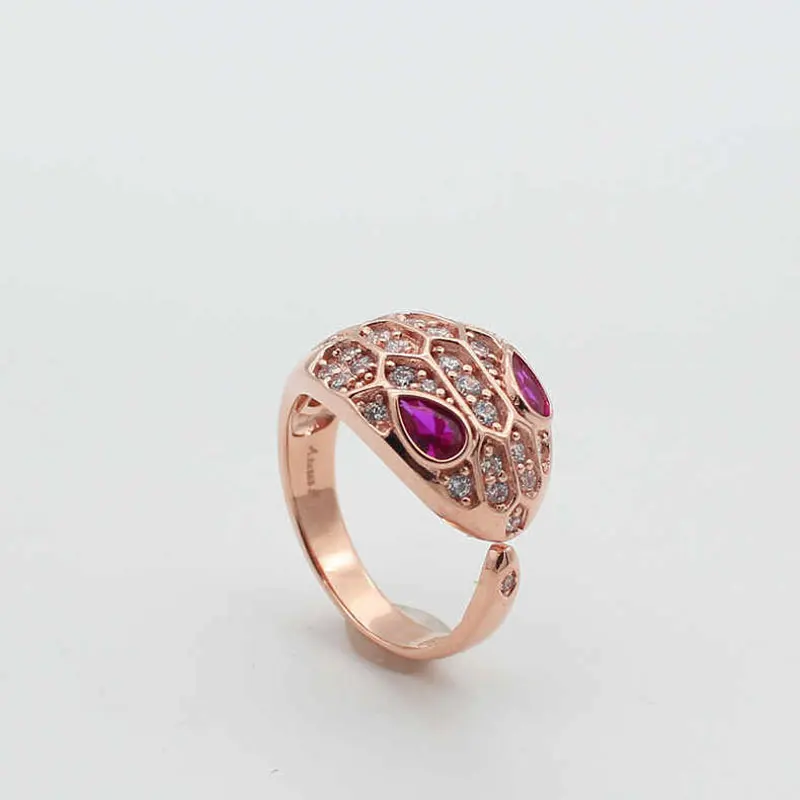 

Kama SANA 18K позолоченное чистое русское 585 фиолетовое золото инкрустированное цирконием кольцо в виде змеи модное индивидуальное кольцо