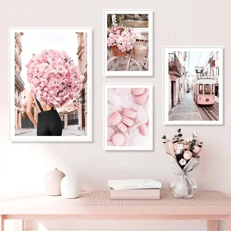 Современный стиль роза и пион хлопковая печать на холсте без рамы