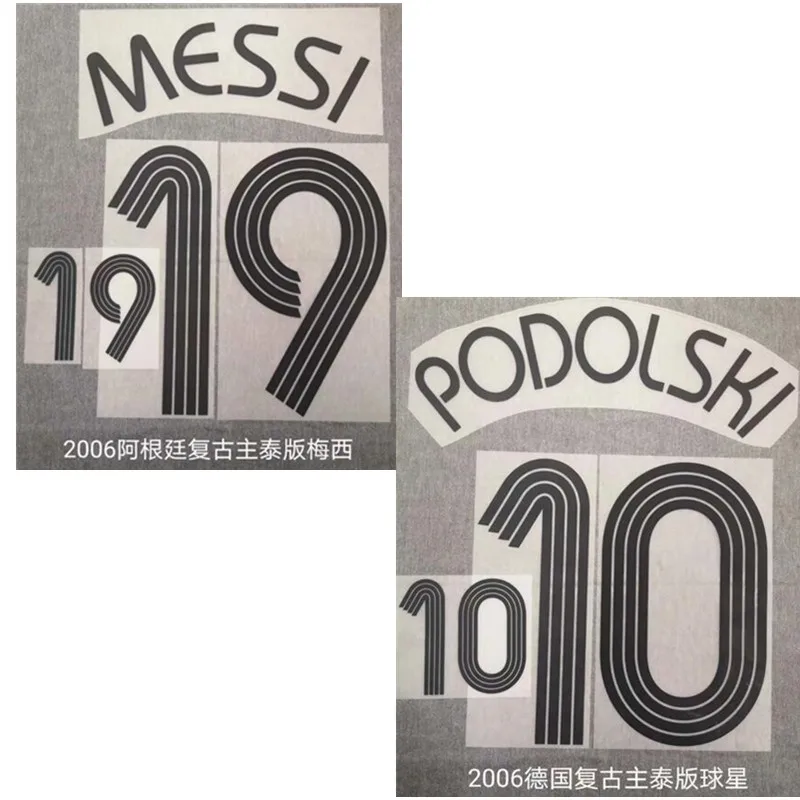 

Super A Retro 2010 PODOLSKI 10 Customize different soccer number font print, Hot stamping patches badges