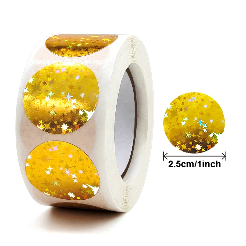 

Золотые круглые наклейки для подарков 100-500 шт