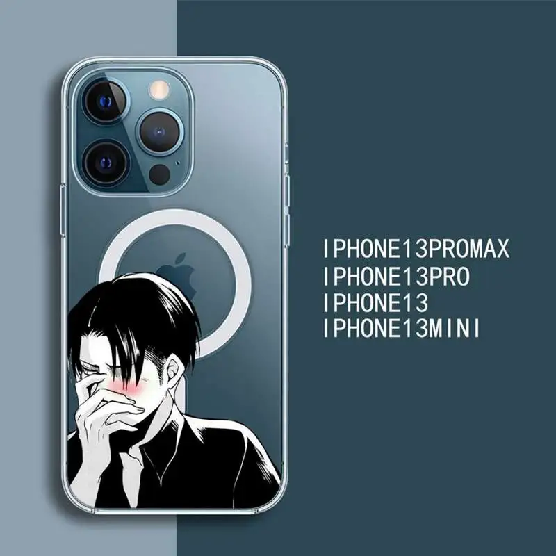 

Anime attack on Titan 065 Phone Case Transparent Magsafe Magnetic Magnet For iPhone 13 12 11 Pro Max Mini Wireless Charging