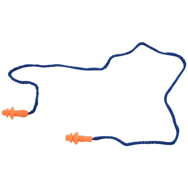 

10 Pcs Safety Silicone Soft Ear Plugs - Hearing Protection Muffs With Cord - Noise Reduction for Work Home Sleeping