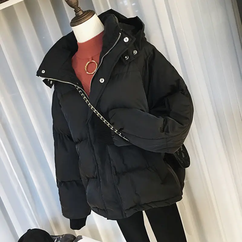 2022 New Down Cotton Parkas Coat Womens Casual Loose Hooded Cotton Coats Winter Jackets Thick Warm Cotton-padded Parka Snow Tops