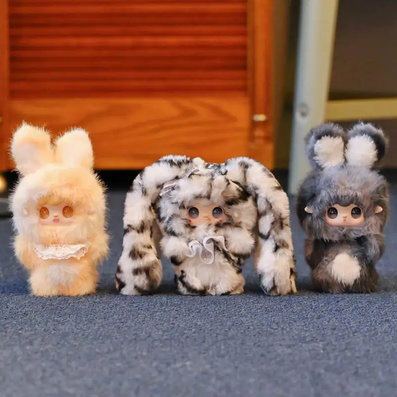 Фото Оригинальные плюшевые игрушки-сюрпризы Yooki Hopping Bunny в закрытой упаковке, милые виниловые куклы Yooki, модные коллекционные украшения, подвески для сумок №4