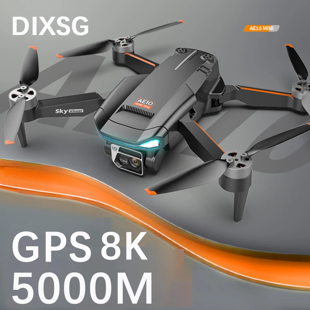 DIXSG AE10 MINI GPS Drone 8K Profesional 90 Degree Adjustable Dual HD Camera RC Helicopter WIFI Brushless Motor RC Plane Quadcop