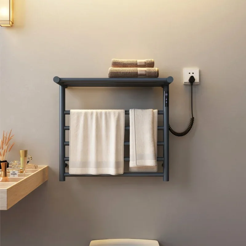

049HOME Electric Towel Warmers LCD Touch Electric Towel Rack Stainless Steel Drying Rack Luxury Bathroom Towel Dryer Radiator