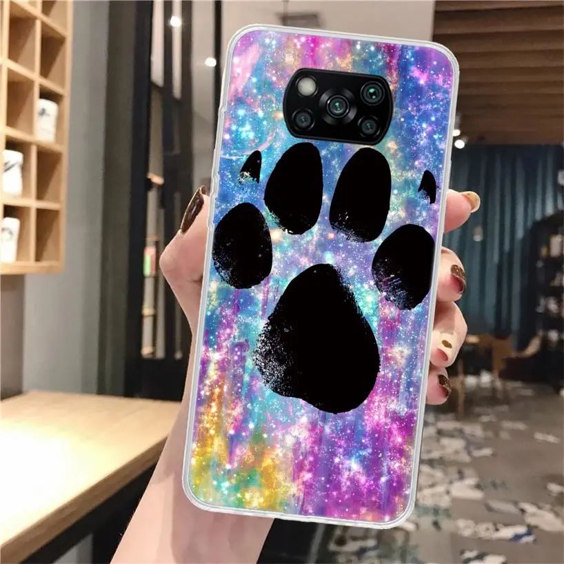 Милый мягкий чехол для телефона с изображением собачьих следов Xiaomi Poco X3 Pro X5 X4