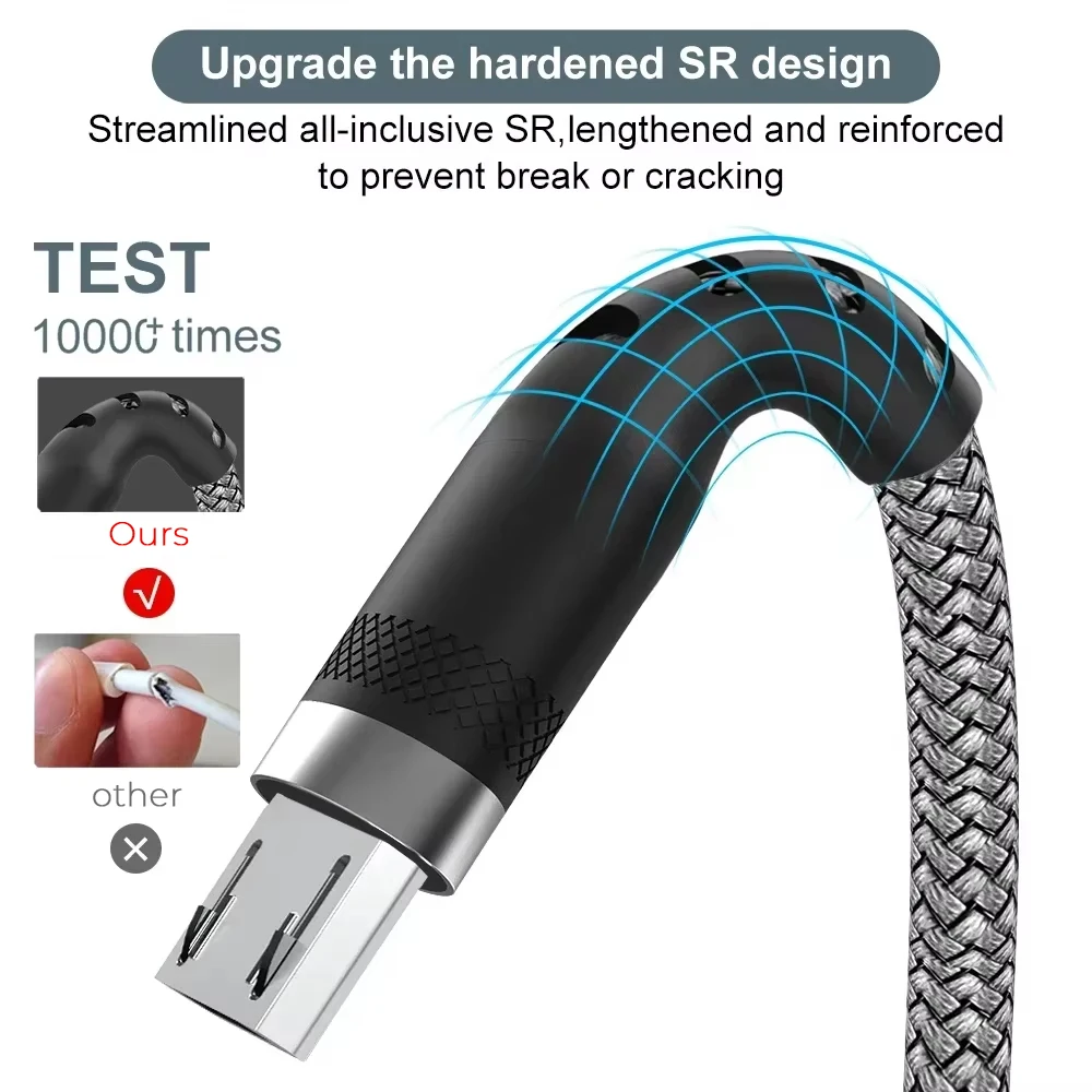 Фото NNBILI удлинитель Micro Usb кабель для быстрой зарядки зарядное устройство 3 м/5 м/8 м кабель Micro Usb для Xiaomi Samsung Huawei шнур для передачи данных мобильного телефона №2