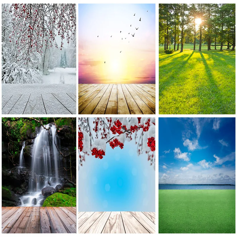 

Natural Scenery And Planks Photography Background Spring Landscape Travel Photo Backdrops Studio Props 22918 FJ-07