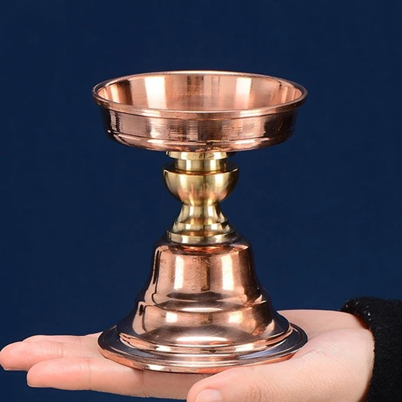 

Tibetan Candlestick Polishing Candle Ancient Red Copper Candle Holder Buddhist Sacrifice Lamp Altars Indoor Desktop Decorative