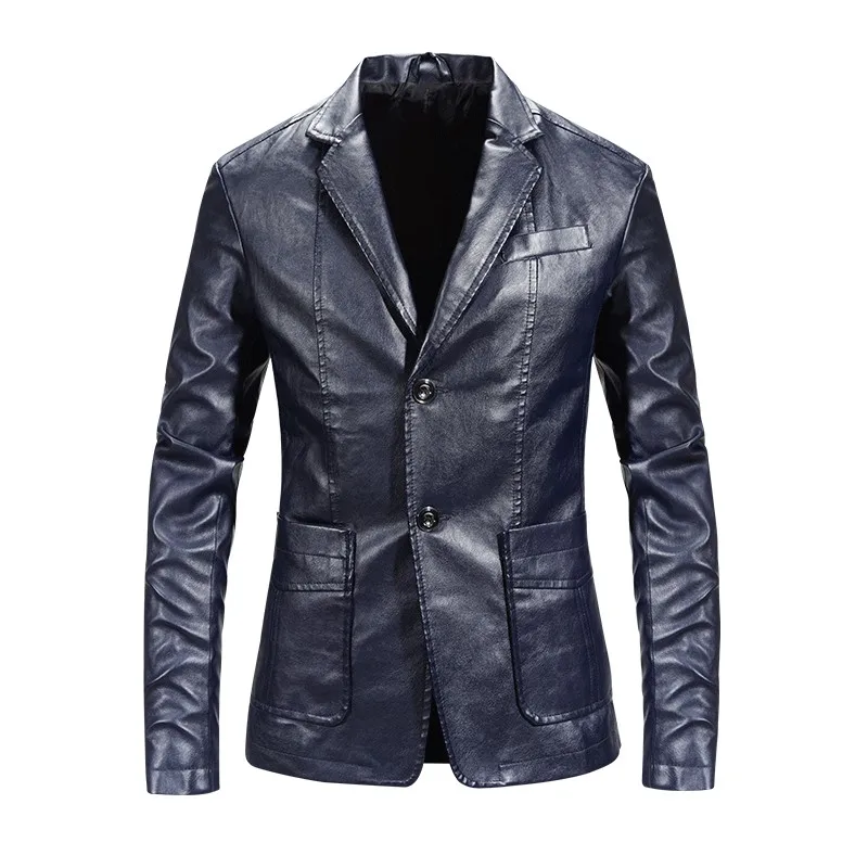 

New men's high-end leather casual coat Korean version of handsome loose handsome suit spring and autumn clothes leather jacket