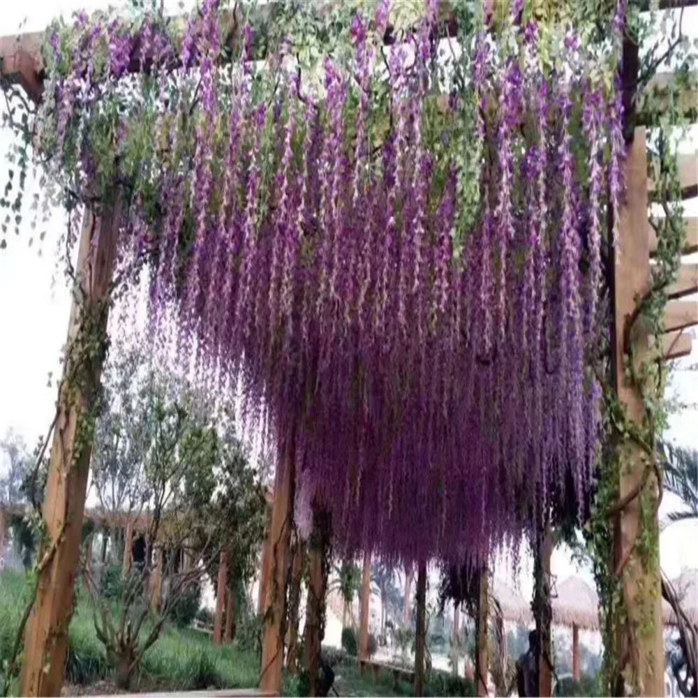 

Upscale Artificial Silk Flower Vine Home Decor Simulation Wisteria Garland Craft Ornament For Wedding Party Decorations