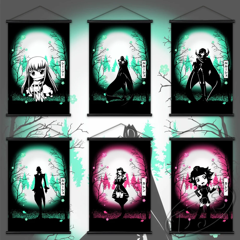 

Anime Canvas Painting Code Geass Poster Classic Wall Picture Vintage Hanging Scrolls Cuadros Living Room Home Decoration Mural