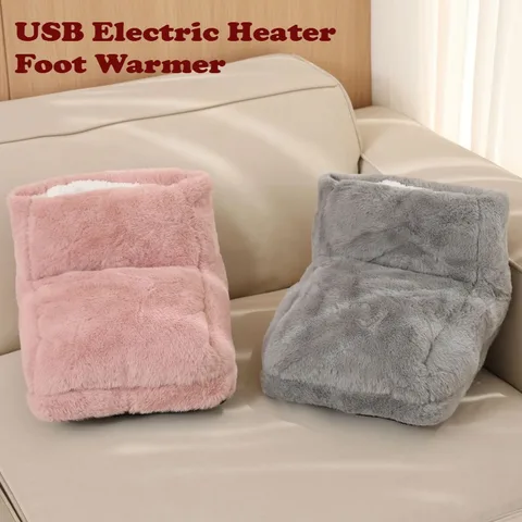 Электрический обогреватель для ног, зарядка через USB, комфортная флисовая замшевая подушка для ног, быстрые нагревательные подушечки для дома, спальни, сна
